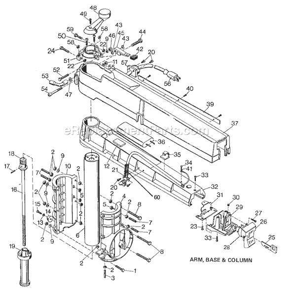 Page D Diagram and Parts List for 1712 Type 1 Black and Decker Chop Saw
